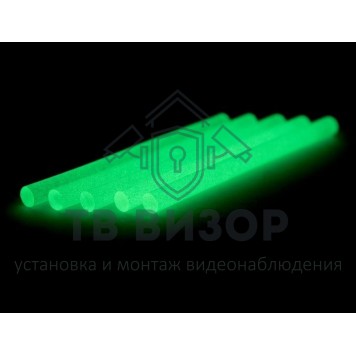 Термоклей
 Клеевые стержни d=7,4 мм, L=100 мм, прозрачные, светящиеся (упак. 12 шт. ) (блистер) REXANT (09-1060)-0