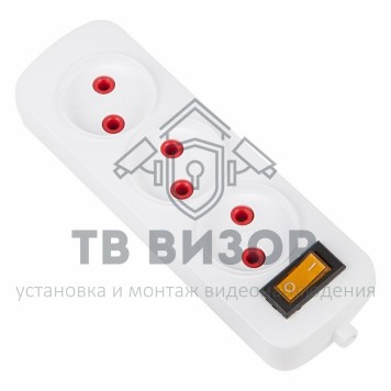 Колодка электрическая
 Колодка 3 гнезда с кнопкой без заземления эконом (11-8713)-0