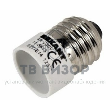 Переходник
 Переходник цокольный Е27-Е14 REXANT (11-8813) кратно 12 шт-0