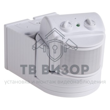 
 Датчик движения настенный ДДС 04, 180°,1200Вт,3-2000Лк, 12 м,10-420 сек,IP44 REXANT (11-9212)-0