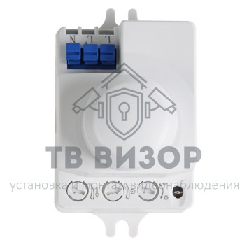 
 Датчик движения настенно-потолочный микроволновый ДДНПМ 01, 180°/360º,1200 Вт,3-2000Лк (11-9218)-1