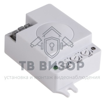 
 Датчик движения потолочный микроволновый ДДПМ 02, 360°,1200 Вт,3-2000Лк, 1-8 м,10-720 сек,5,8ГГц. REXANT (11-9217)-0