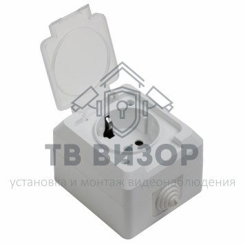 Розетка электрическая
 Розетка штепсельная  влагозащищенная открытой установки, с крышкой, c\з,10 А,IP 44 PROCONNECT (78-0516)-1