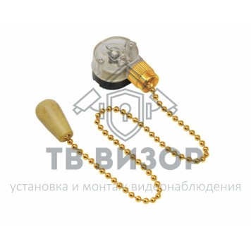 Выключатель
 Выключатель для настенного светильника c деревянным наконечником «Gold» REXANT (32-0106)-0