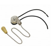 Выключатель
 Выключатель для настенного светильника c проводом и деревянным наконечником,  silver  REXANT (32-0103) кратно 10 шт
