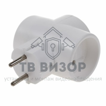 Тройник
 Евротройник электрический без заземления  220В, 6A-10A REXANT Индивидуальный пакет (11-1068)-0