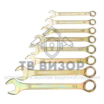 Набор ключей
 Набор ключей комбинированных REXANT (8-11, 13, 14, 17, 19 мм), 8 шт, желтый цинк (12-5842-2)-0