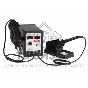 
 Паяльная станция (паяльник + термофен) с цифровым дисплеем 150-500°С (R898D) REXANT (12-0721)-0