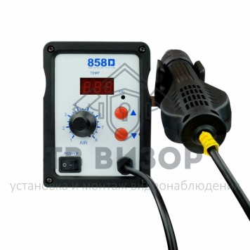 
 Паяльная станция (термофен) термовоздушная с цифровым дисплеем 150-500°С (R858D) REXANT (12-0714)-0