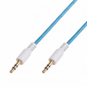 
 Аудио кабель AUX 3.5 мм в тканевой оплетке 1M синий REXANT (18-4072) кратно 10 шт