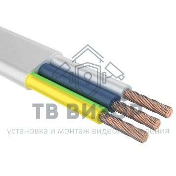 Кабель
 Провод ШВВП 3х0,75 мм² белый 100м-0