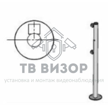 Ограждение полуростовое
 Стойка ограждения с отверстием под фиксатор L-образная, 2 муфты слева (арт.ВЗР 1996.09.52)-0
