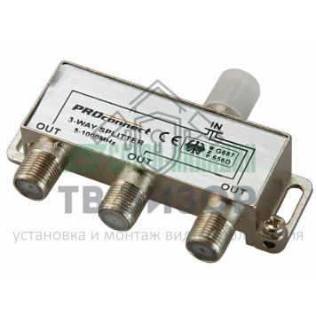 Делитель
 ДЕЛИТЕЛЬ ТВ х 3 под F разъём 5-1000 МГц PROCONNECT (05-6022) Делитель
 ДЕЛИТЕЛЬ ТВ х 3 под F разъём 5-1000 МГц PROCONNECT (05-6022)-0