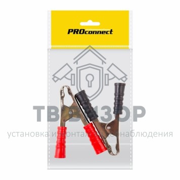 Зажим
 Зажим крокодил, длина 105 мм, ток 100A, (2шт.) (пакет) PROconnect (16-0019-1-9)-0