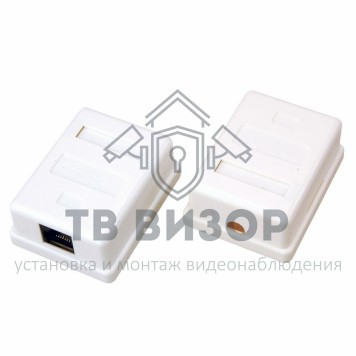 Розетка компьютерная
 Розетка сетевая LAN, на стену, (1 гнездо 8Р8С (Rj-45), 5e кат) REXANT  (06-0104-B) кратно 10 шт-0