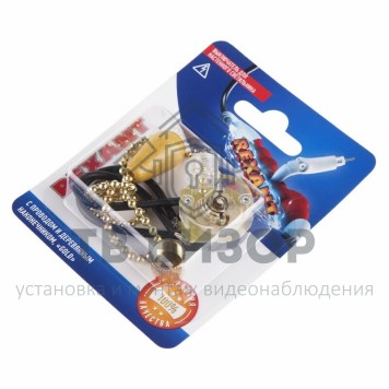 Выключатель
 Выключатель для настенного светильника c проводом и деревянным наконечником, Gold, (1шт.) REXANT (06-0243-A) кратно 10 шт-2