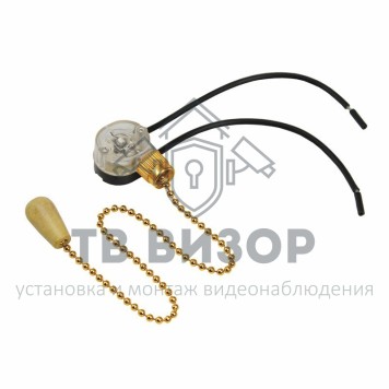 Выключатель
 Выключатель для настенного светильника c проводом и деревянным наконечником, Gold, (1шт.) REXANT (06-0243-A) кратно 10 шт-0