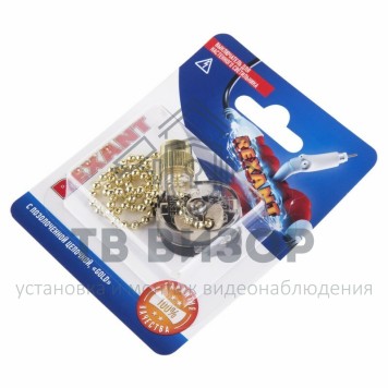 Выключатель
 Выключатель для настенного светильника, Gold, (1шт.) REXANT (06-0241-A) кратно 10 шт-2