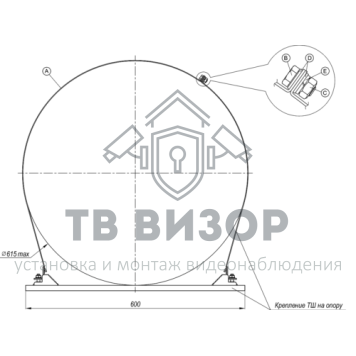 Крепление на опору
 Удлинитель для крепления ТШ на опору-0