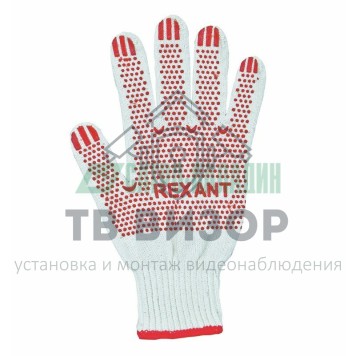 Перчатки
 Перчатки Х/Б с покрытием ПВХ  REXANT, 5 нитей, 48-50 гр. (09-0202-1)-0