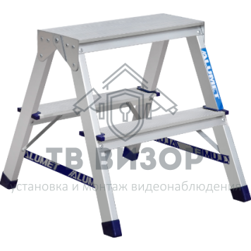 Стремянка
 Стремянка алюминиевая АЛЮМЕТ AD7202 2 ступени двухсторонняя-0