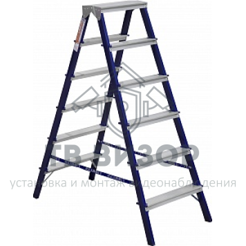 Стремянка
 Стремянка стальная АЛЮМЕТ MD8206 6 ступеней двухсторонняя-0