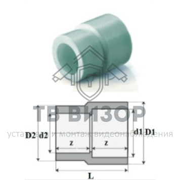 Фитинг
 Муфта переходная Violen наруж./внутр. 75*50-1