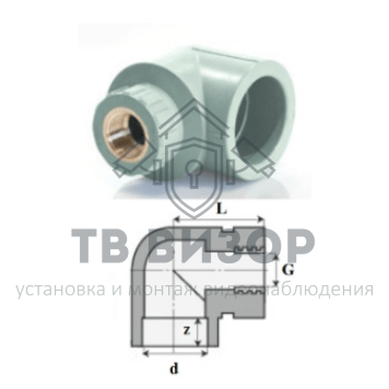Фитинг
 Угольник комбинированный Violen с внутренней резьбой 40*1/2