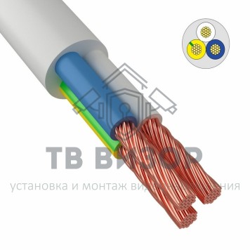 Кабель
 Провод ПВС 3x1,5 мм², белый, ГОСТ (01-8046-4) 100м-0