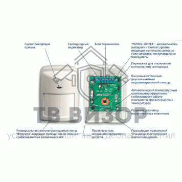 Извещатель охранный объемный
 PATROL-201PET-3