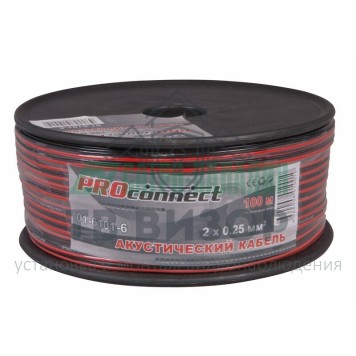 Кабель
 Кабель ШВПМ 2х0.25 мм² красно-черный PROconnect (01-6101-6) 100м-1
