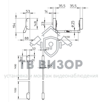 Антипаника-штанга накладная
 Viro 6B02.115S.1.RN - BL/Red-3