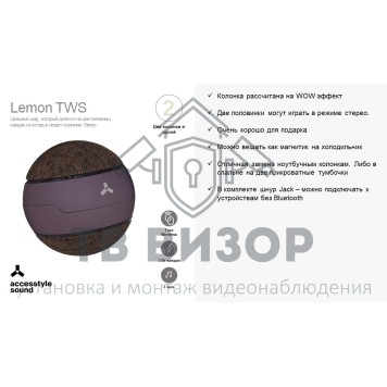 Беспроводная колонка
 Lemon TWS-1