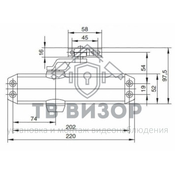 Доводчик дверной
 Abloy DC120 серебро-1