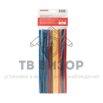 Термоклей
 Клеевые стержни d=11,3 мм, L=270 мм, цветные (упак. 10 шт.) REXANT (09-1280)-1
