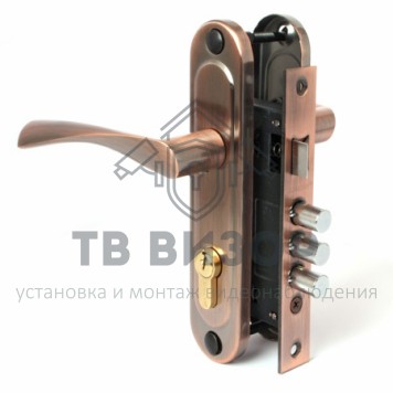 Замок врезной цилиндровый с ручками
 1023/60-AC-0