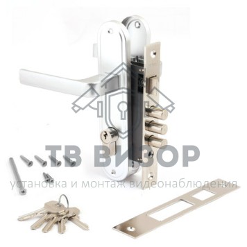 Замок врезной цилиндровый с ручками
 1026/60-CR-1