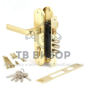 Замок врезной цилиндровый с ручками
 1026/60-G-0
