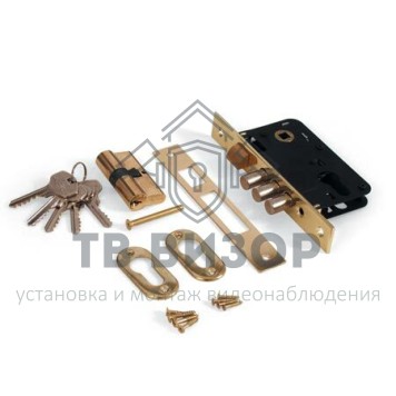 Замок врезной цилиндровый с ручками
 1000/60-G-0