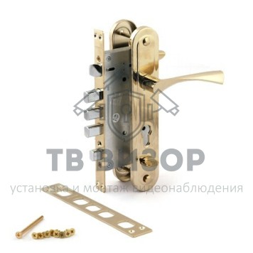 Замок врезной цилиндровый с ручками
 T-0523-C-G-L-1