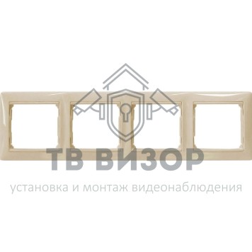 Рамка
 Legrand 774354 ∙ VALENA Рамка 4 поста горизонтальная слоновая кость-0