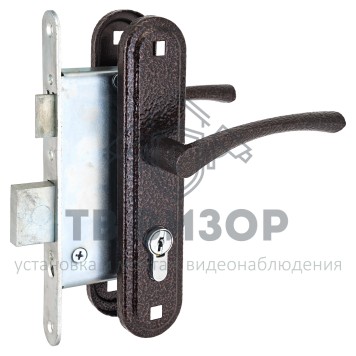 Замок врезной цилиндровый с ручками
 СТАНДАРТ Россия ЗВ4-3.07С медь-0