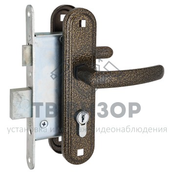 Замок врезной цилиндровый с ручками
 СТАНДАРТ Россия ЗВ4-7.02С бронза-0