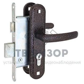 Замок врезной цилиндровый с ручками
 СТАНДАРТ Россия ЗВ4-7.02С медь-0