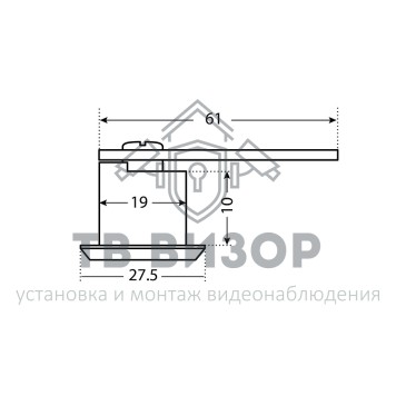 Замок врезной под трехгранный ключ
 АЛЛЮР 705-1 хром-2