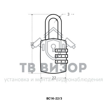 Замок навесной
 АЛЛЮР ВС1К-22/3 (HA816) красный-1