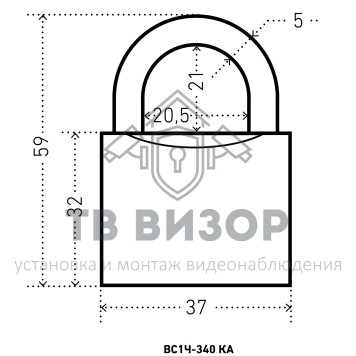 Замок навесной под один ключ
 АЛЛЮР ВС1Ч-340 KA-1