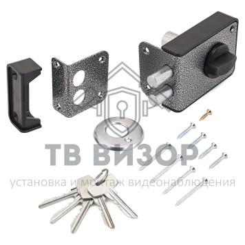 Замок накладной цилиндровый
 СТАНДАРТ Россия ЗН1-3-1С серебро-0