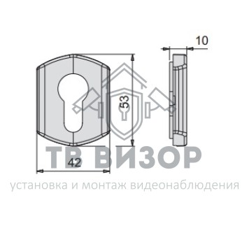 Накладка для евроцилиндра
 CISA 07.076.71.0-0