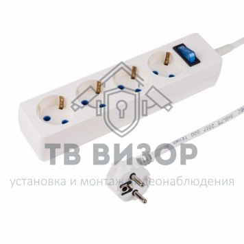 Сетевой фильтр
 Сетевой фильтр 4 гнезда 1.5м,3х0,75мм², с/з  STANDART белый  PROCONNECT (11-9523)-0
